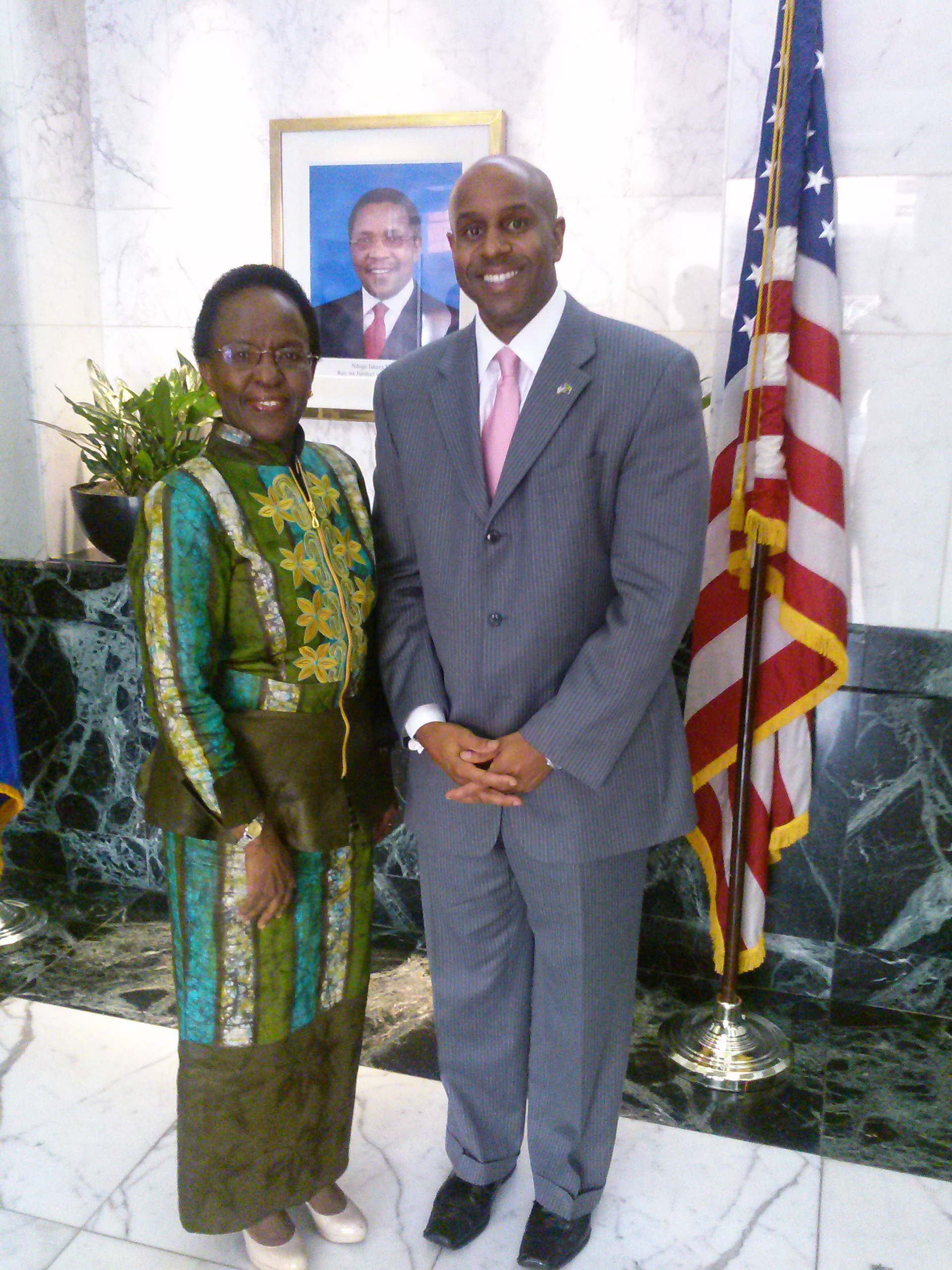 Tanzania Ambassador HE Liberata Mulamula and Jason Wize